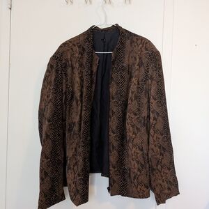 Brown Snake Print Men's Jacket